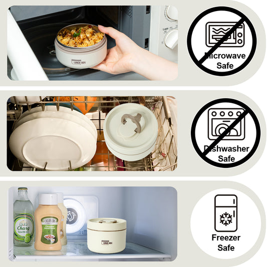 Lille Home Stainless Steel Thermal Bento Lunch Box, Set of 3