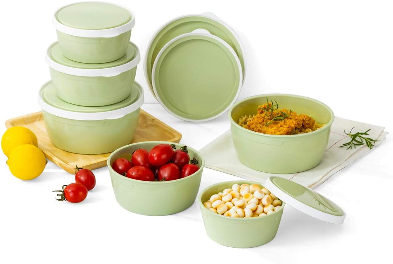 Lille Home Stackable Airtight Food Storage Containers with Lids, Set of 6