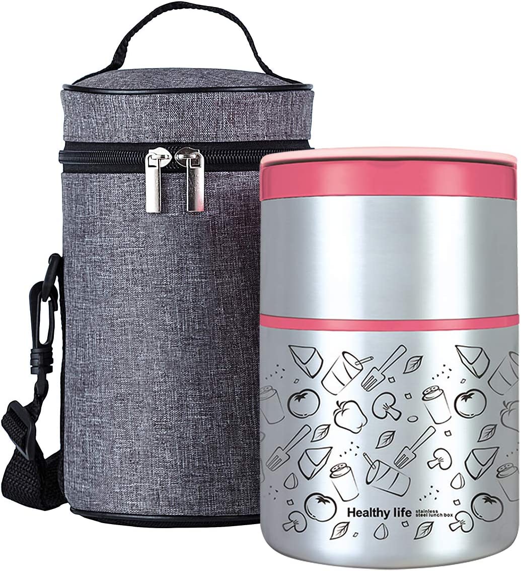 2 dividers thermos for hot food, 2 dividers thermos for hot food