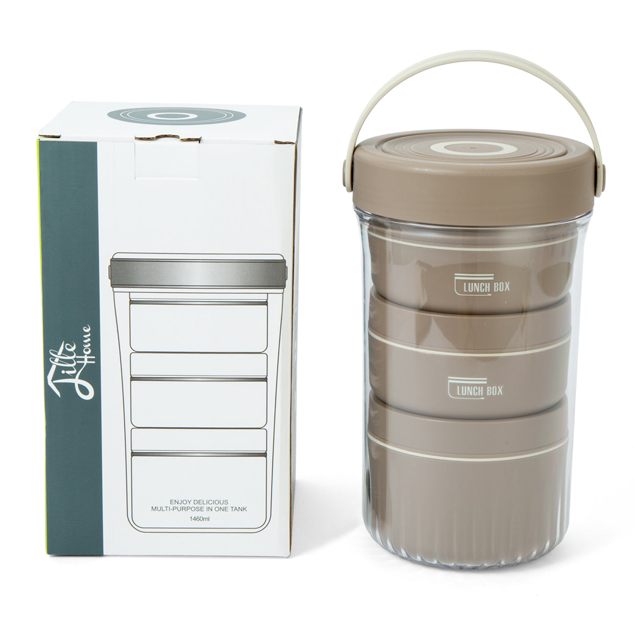 Lille Home Stainless Steel Thermal Bento Lunch Box, Set of 3