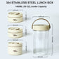 Lille Home Stainless Steel Thermal Bento Lunch Box, Set of 3