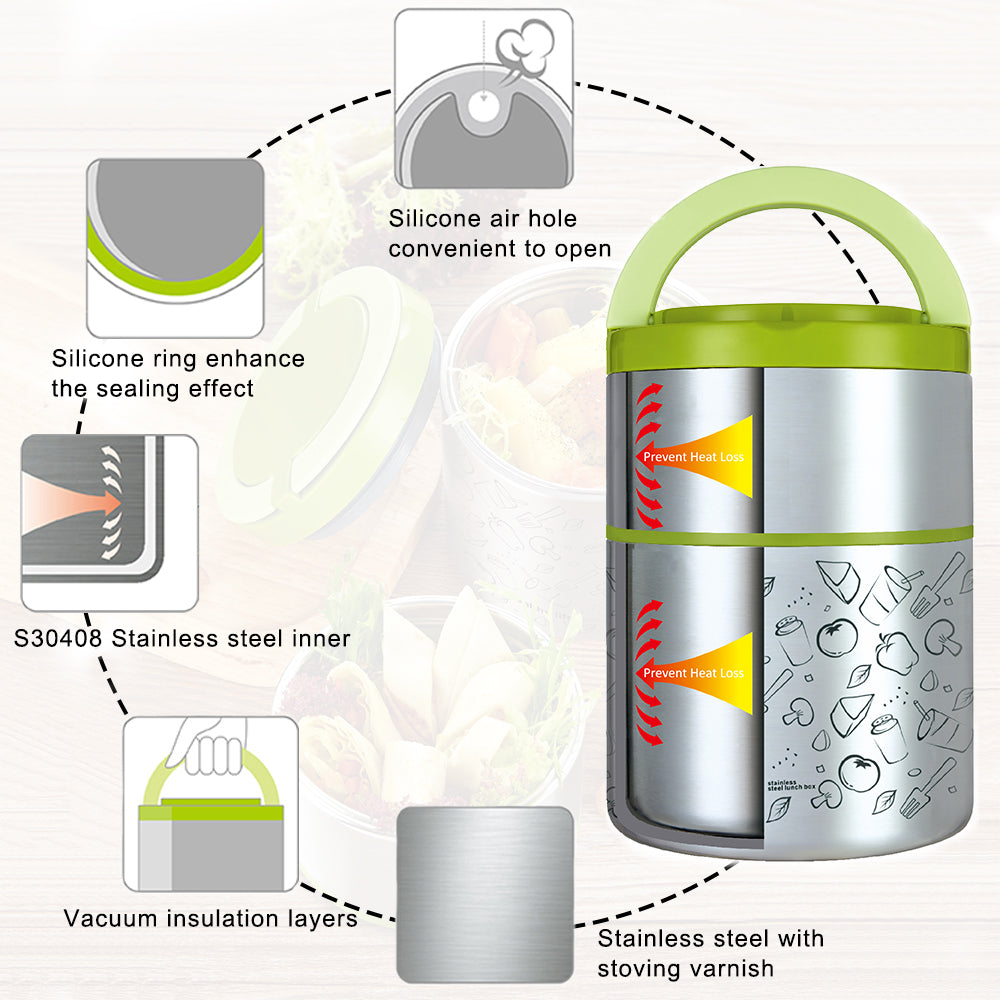 Twingo Crema Vacuum Insulated Stainless Steel Thermal Lunch box