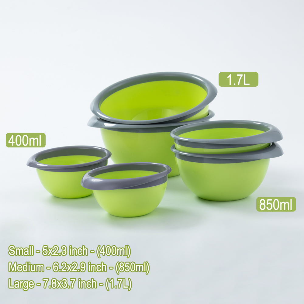 Lille Home Set of 6 Plastic Bowls with Handles