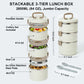 Lille Home 3-Tier Stackable Stainless Steel Thermal Compartment Lunch Box