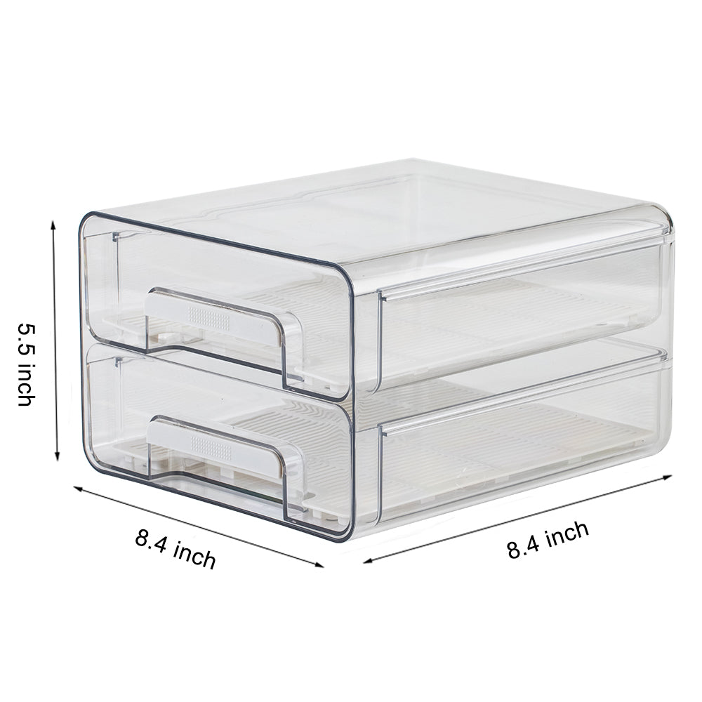 Lille Home Stackable Produce Saver, Organizer Bins/Storage Containers with  Removable Drain Tray, Set of 3, for Refrigerators, Cabinets, Countertops