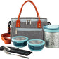 Lille Home Lunch Box Set, A Vacuum Insulated Bento/Snack Box Keeping Food Warm for 4-6 Hours, Two Stainless Steel Food Containers, A Lunch Bag, A Portable Cutlery Set