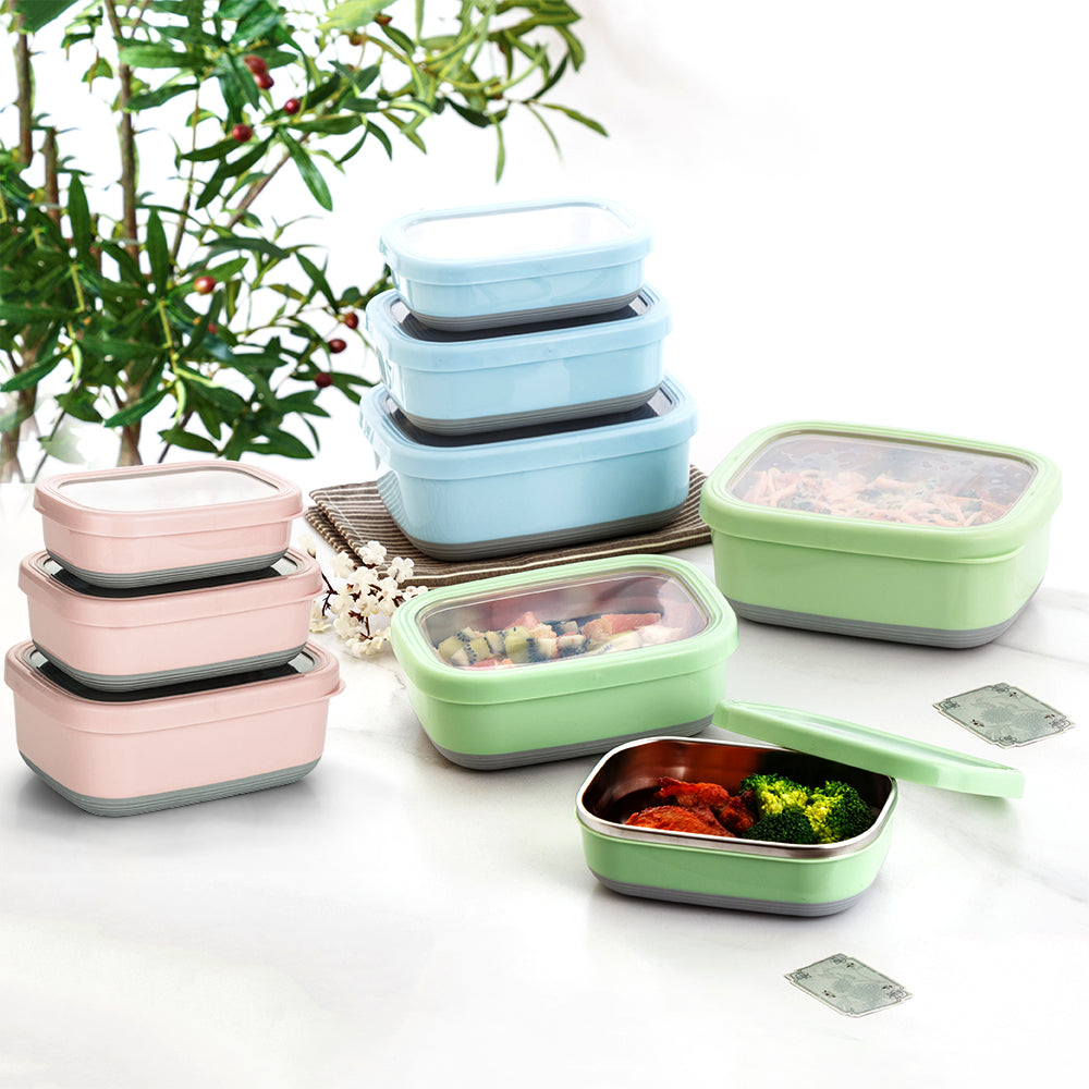 Lille Home 2-Pack Multi-Functional Produce Saver Containers, Grey