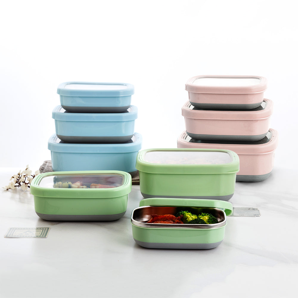 Lille Home 3-Pack Salad Food Storage Containers, 47 oz Bento Boxes