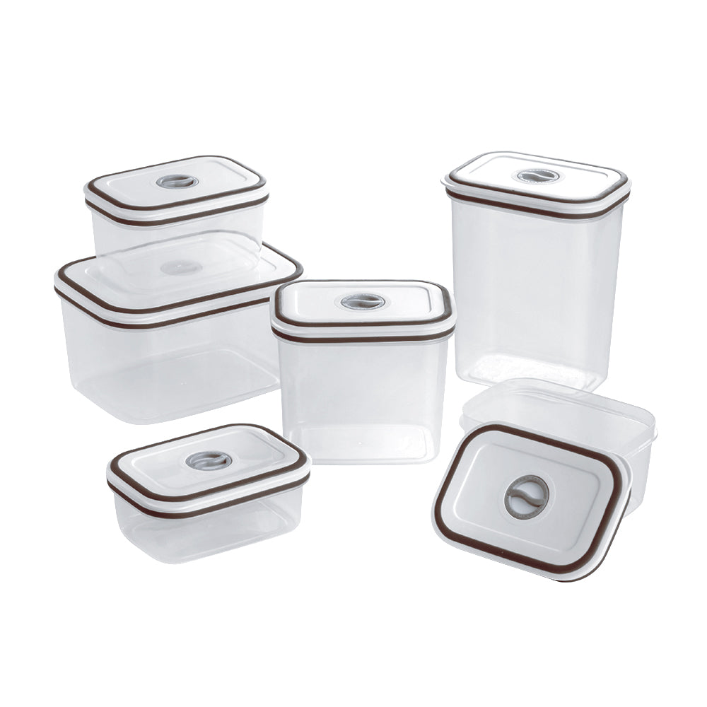 Airtight Food Containers - Set of 6 White (1.2L)