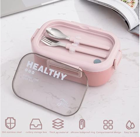 Lille Home 22OZ Stainless Steel Leakproof Bento Lunch Box/Metal Food  Container With Insulated Lunch Bag